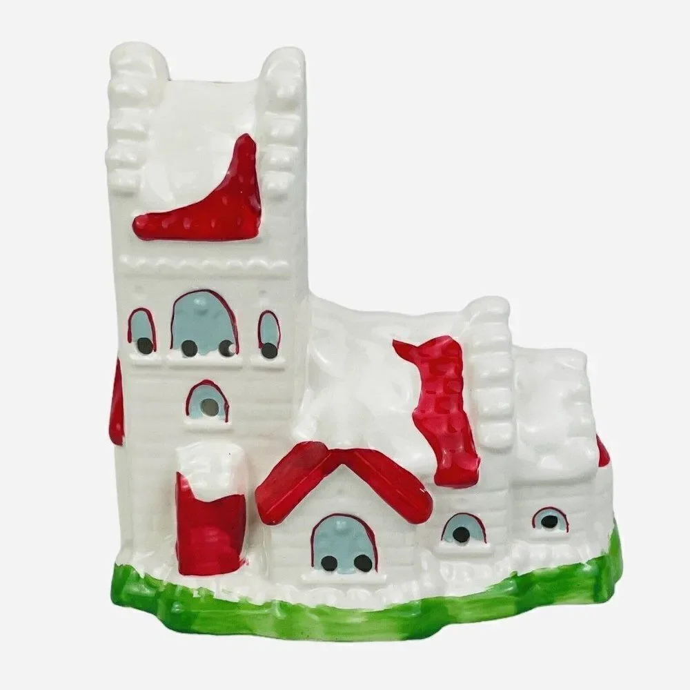 RARE Vintage 1960s Dutch Ceramic Church Christmas Holiday Handmade Hand Painted